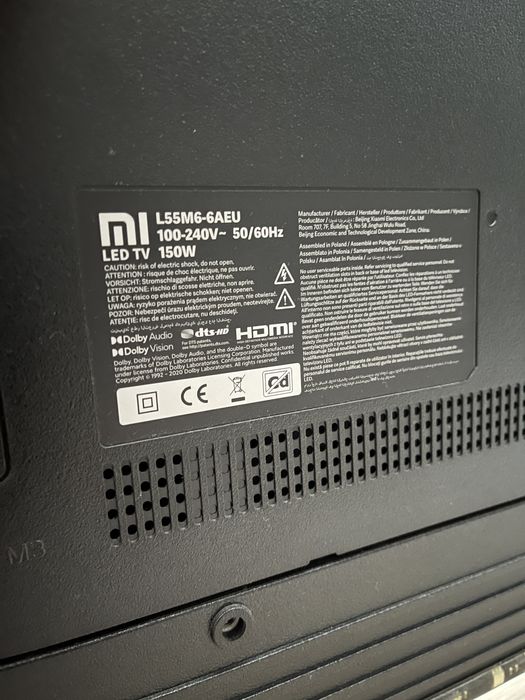 Xiaomi 4k TV 55’ L55M6-6AEU
