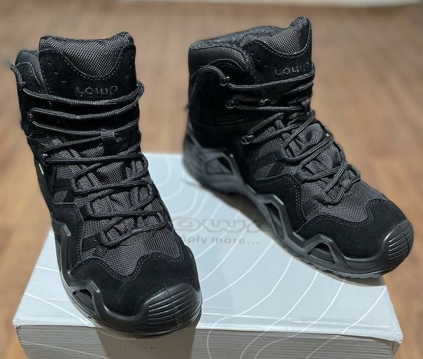 LOWA Zephyr GTX MID TF Black Gore-Tex | Тактичні черевики | Військові берці | Трекінгове взуття | 40-45
