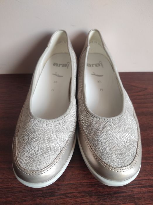Buty ara rozmiar 36,5 baleriny na koturnie półbuty szeroka stopa skóra