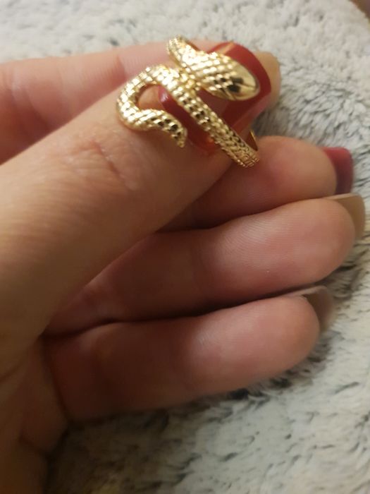 Złoty Pierścionek Żmija Wąż Damski