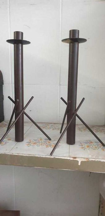 Castiçais em ferro, estilo rustico artesanal