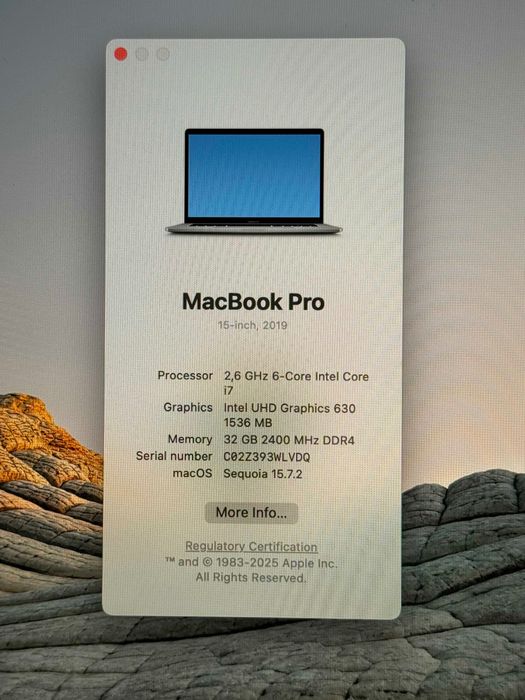 MacBook Pro 15 2019 (A1990) 32 gb, 512 gb.