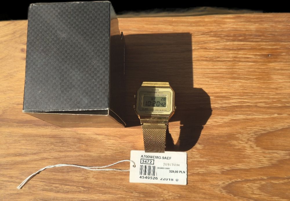 Zegarek Casio Vintage A700WEMG-9AEF Złoty Mesh (Box + Metka) + BONUS