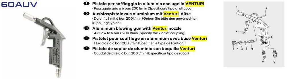 Ponteira Venturi UV60AP, da GAV
