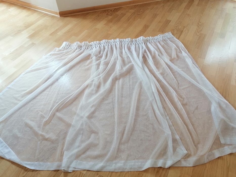 Firanka biała deszczyk