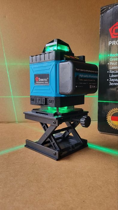 16ліній 4D рівень/Domotec/лазерний нівелір в кейсі