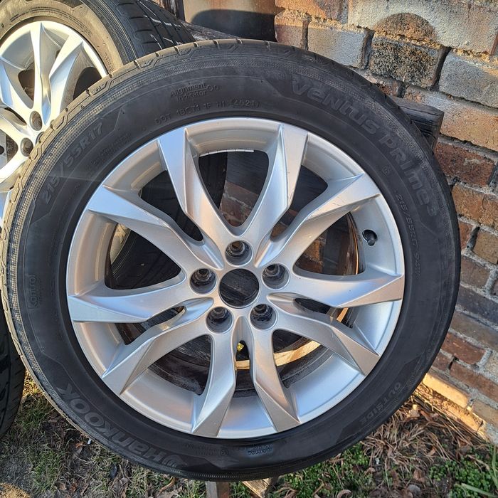 Felgi Peugeot 5x108 215/55R17 z oponami letnimi hankook
