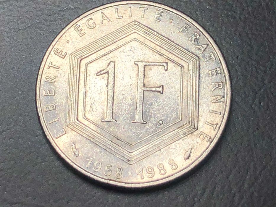 França 1988 - 1 Franc Cuproniquel- 30° Aniversário da Quinta República
