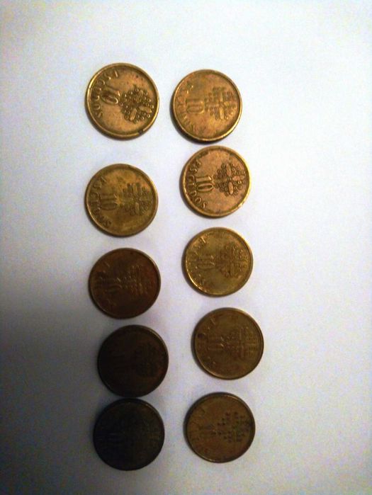 10 Moedas antigas de 10$00, Republica Portuguesa (1987 a 1999)