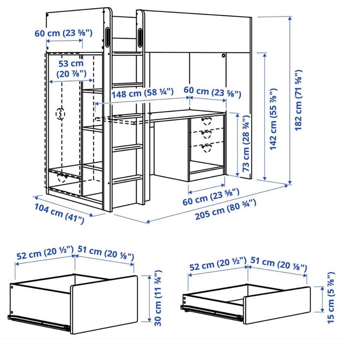 Cama beliche - branco