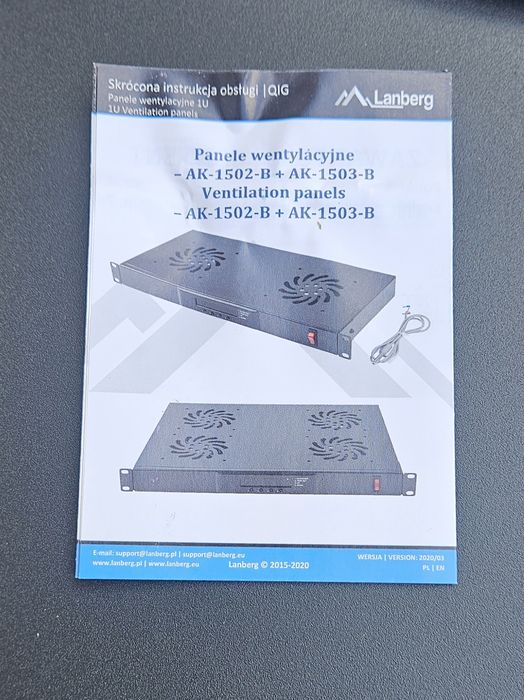 Lanberg Panel wentylacyjny LCD 1U 19" 230V z termostatem