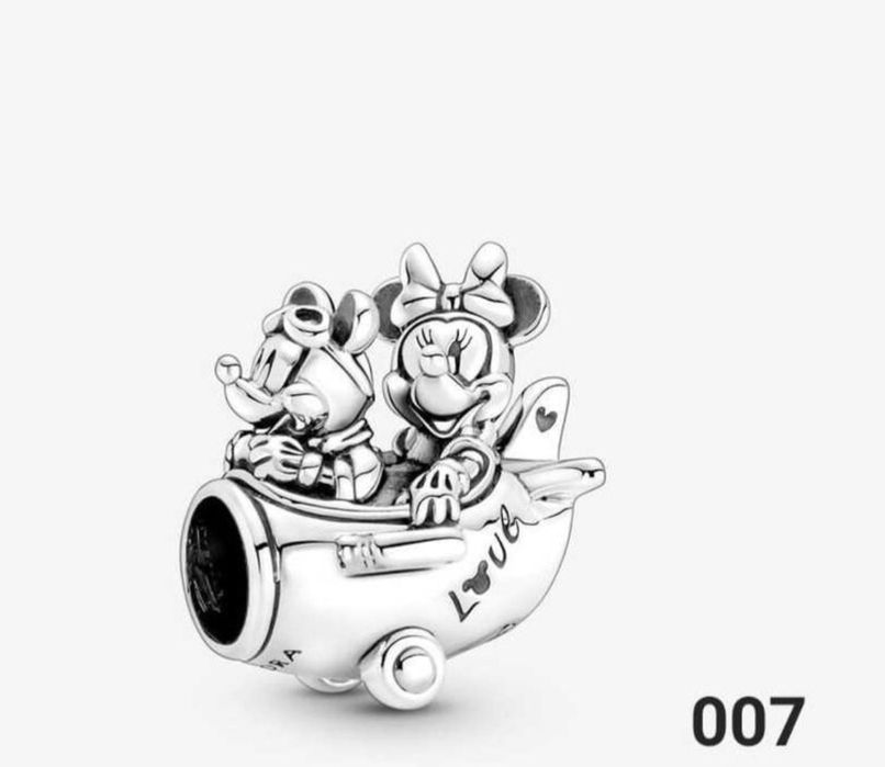 Zestaw 2 charmsów zapinek  srebro 925 spiderman mickey mouse