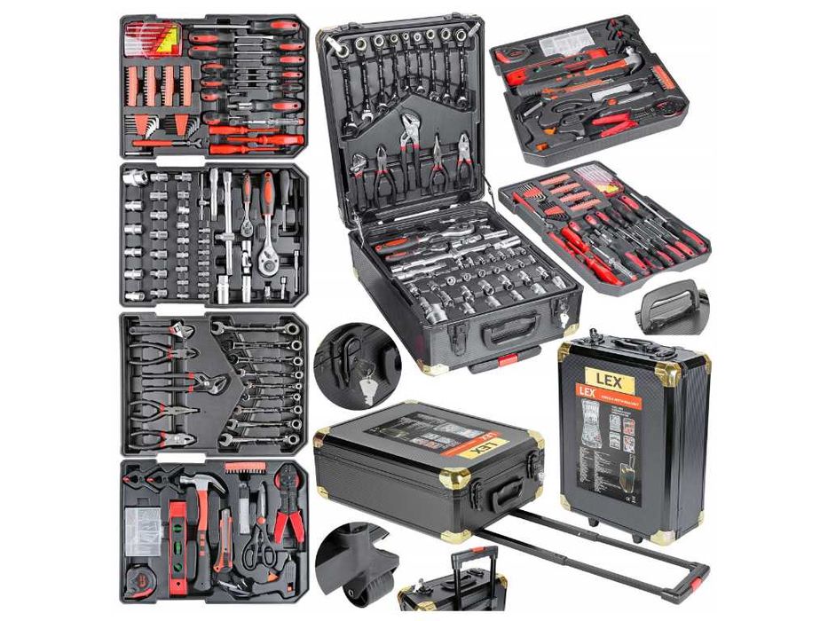 NOWY Potężny Zestaw Narzędzi w Walizce 186el XXL. Darmowa Dostawa