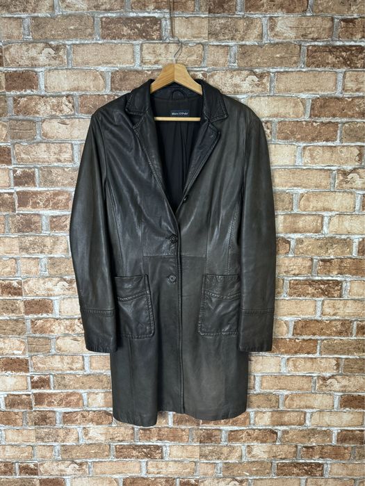 Кожаный плащ Marc O’Polo винтажный женский тренч (оригинал)