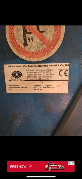 Podnosnik samochodowy MAHA 3000kg