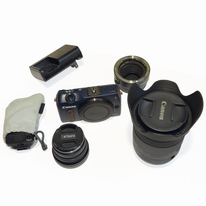 Zestaw Canon EOS M (Bay Blue) | EF-S 18-135mm NANO USM | 7artisans