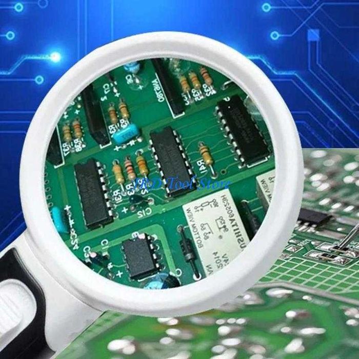 Лупа 40X LUXIANZI с LED-подсветкой для пайки в ремонте электроники, ювелиров и монет