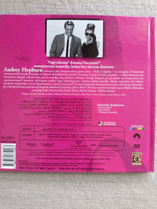 Śniadanie u Tiffany'ego DVD Audrey Hepburn