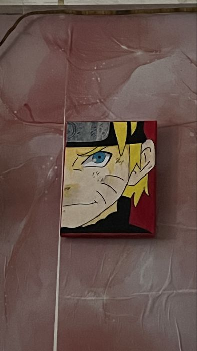 Quadro pintado a mao Naruto