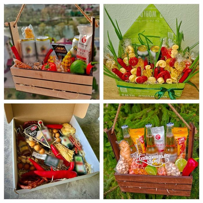 Їстівна корзина / чоловічий букет на замовлення