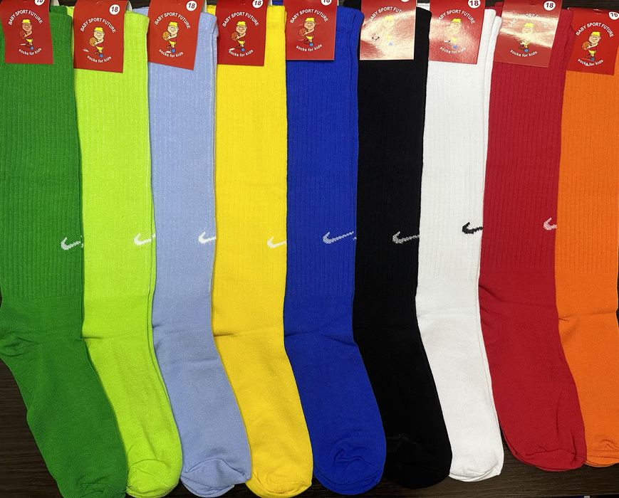 Носки високі Nike тонкі  Гетри футбольні Nike Adidas Дитячі Дорослі