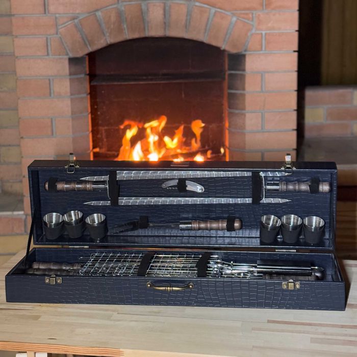 Набір шампурів КОСУЛЯ ELIT BS74 Набор для шашлыка в кейсе на подарок