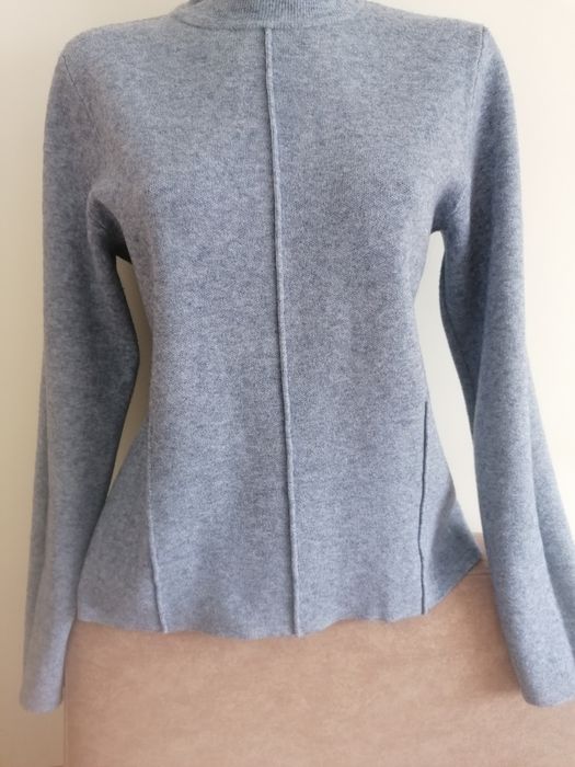 1 raz założony ciepły sweterek niebieski melanż  M/L