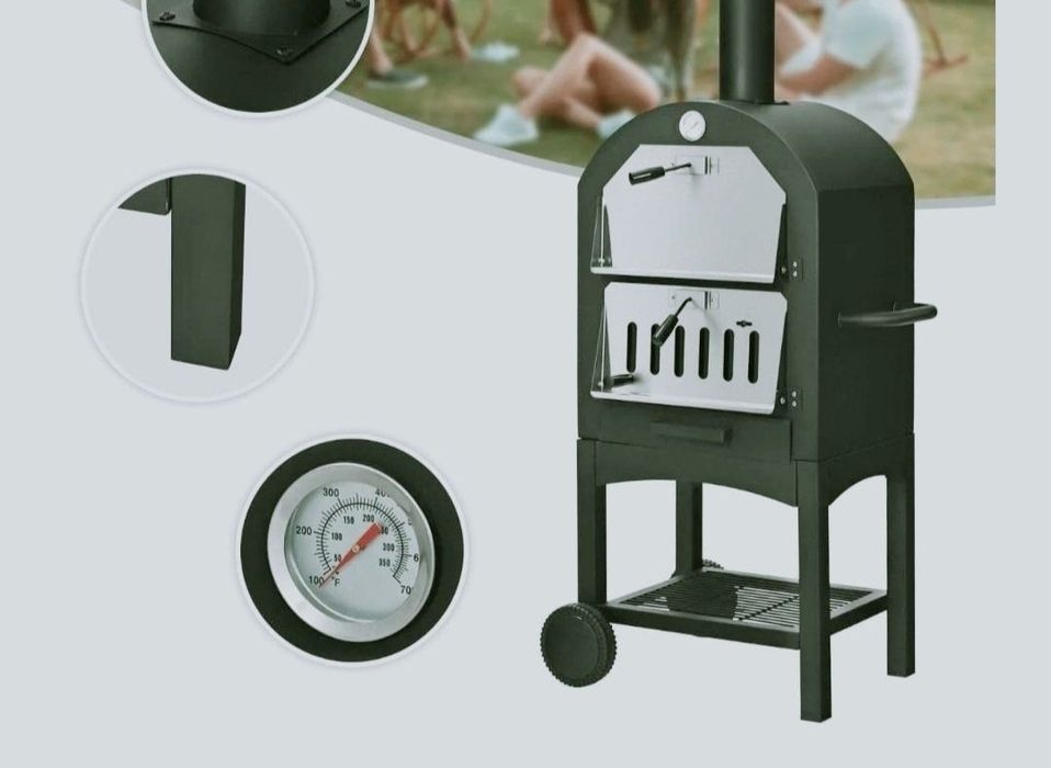 Grill Ogrodowy piec do Pizzy Grill opalany drewnem Mobilnay