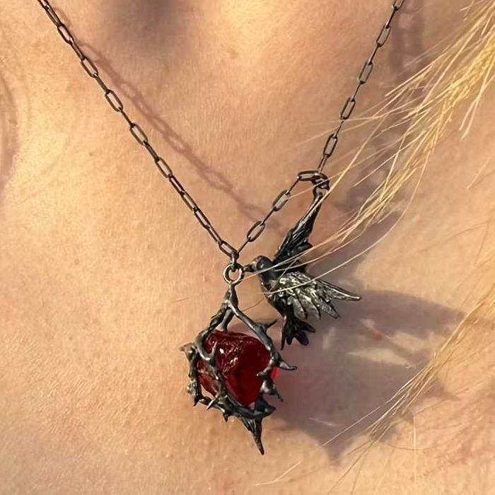 Женское  готическое  винтажное ожерелье Темная клетка