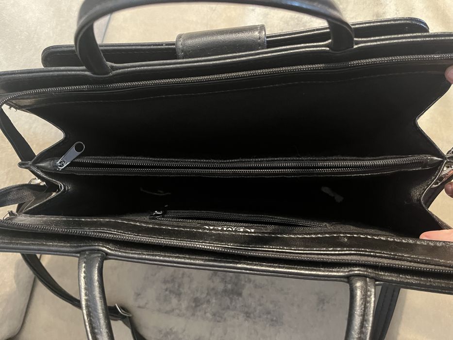 Kemer Skórzana teczka aktowka torebka czarna