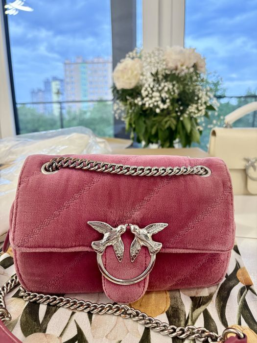 Pinko Mini Love Puff Maxi Quilt Velvet Bag