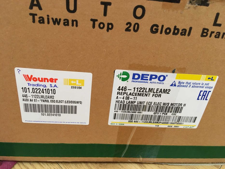 Optica xenon esquerda a estrear  para audi A4 de 2010 a 2014.