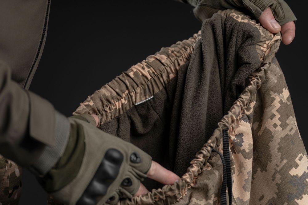 Тактичні зимові карго штани на манжеті  / чоловічі брюки на флісі