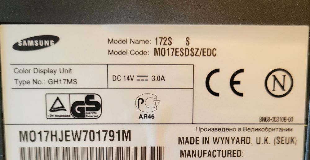 Монитор Samsung SyncMaster 172S