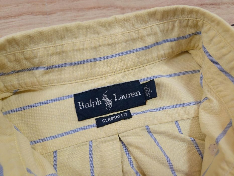 RALPH LAUREN Koszula z Krótkim Rękawem w Paski Classic Fit  r. L (XL)