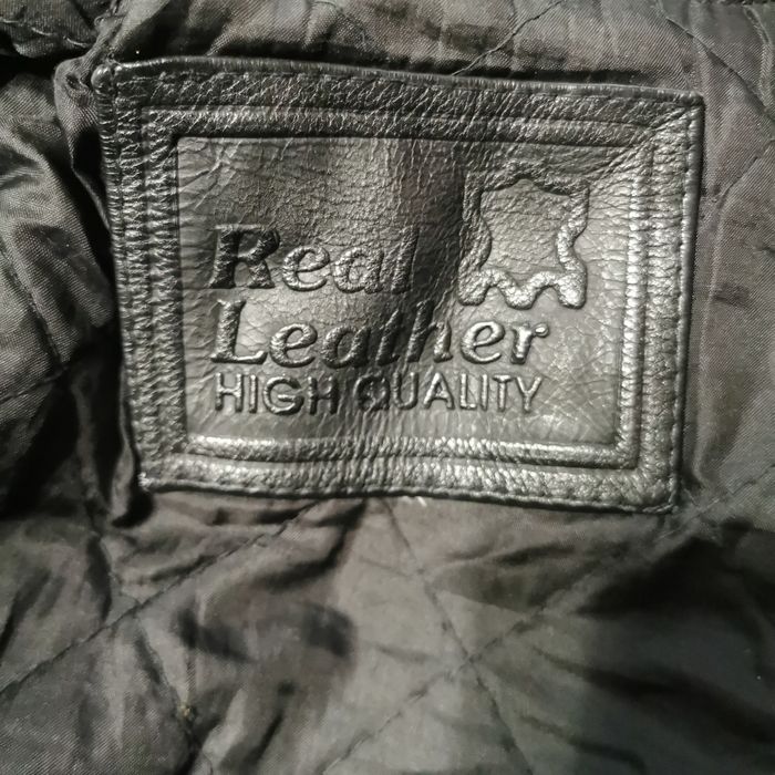 Czarna skorzana kurtka Ramoneska Real Leather High Quality