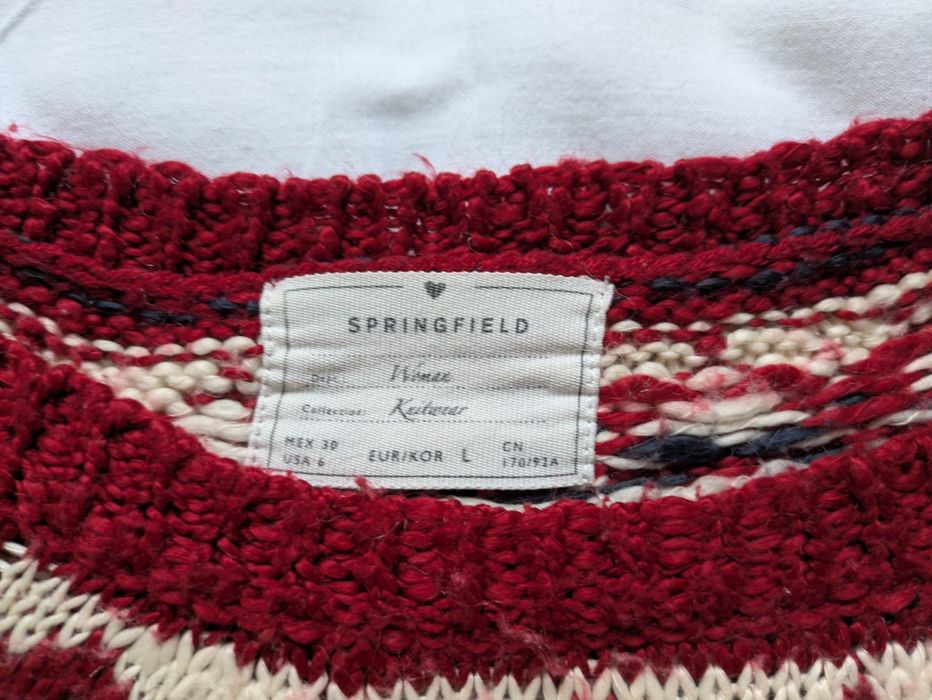 Camisola Malha Vermelha Lã Springfield, Tamanho L