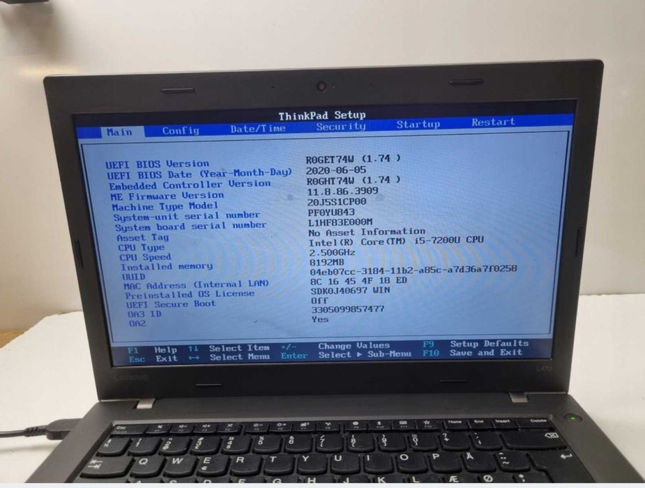 Ноутбук Lenovo Thinkpad L470/i5-7200U/DDR4 _ Хороша пропозиція!