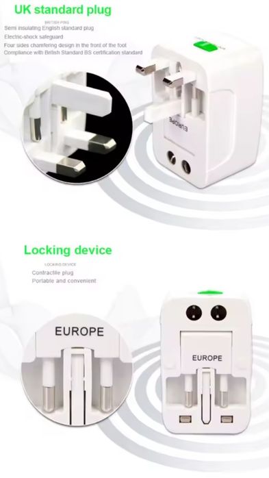Перехідник універсальний для розеток Travel Universal Adapter