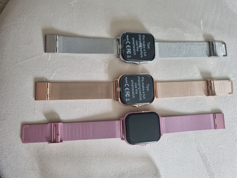 Smart watch złoty, różowy lub srebrny.