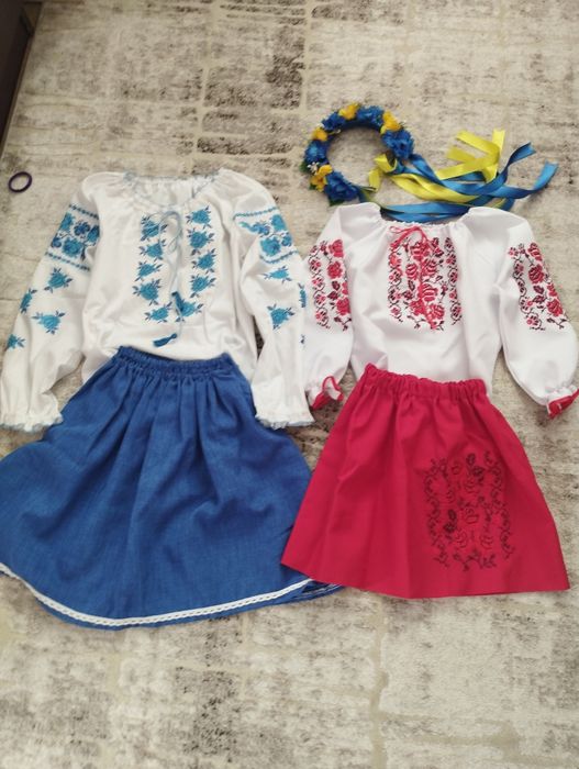 Вишиванка та спідничка, плаття вишите  для дівчинки в садочок, в школу