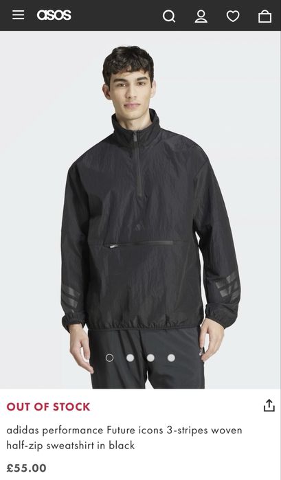 Нова чорна вітровка анорак adidas future icons Wind.RDY JI8778 XL