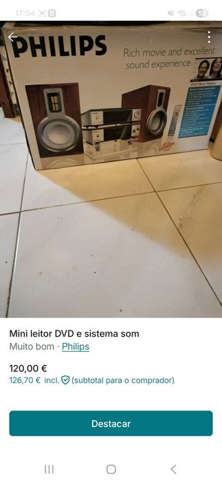 Leitor DVD e aparelhagem Panasonic