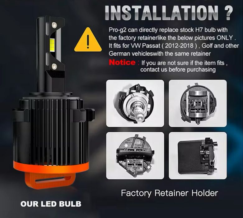 Kit led h7 golf 6 golf 7 e outros 80w