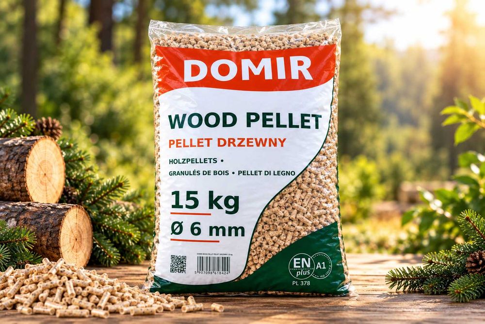 Certyfikowany Pellet Drzewny ENplus A1 Wielkopolska Produkcja, stabilne spalanie, wysoka kaloryczność, paleta 975 kg, 6mm, cena brutto, TOP JAKOŚĆ