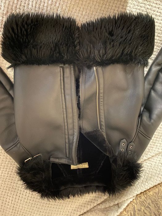 Дубленка зимняя черная