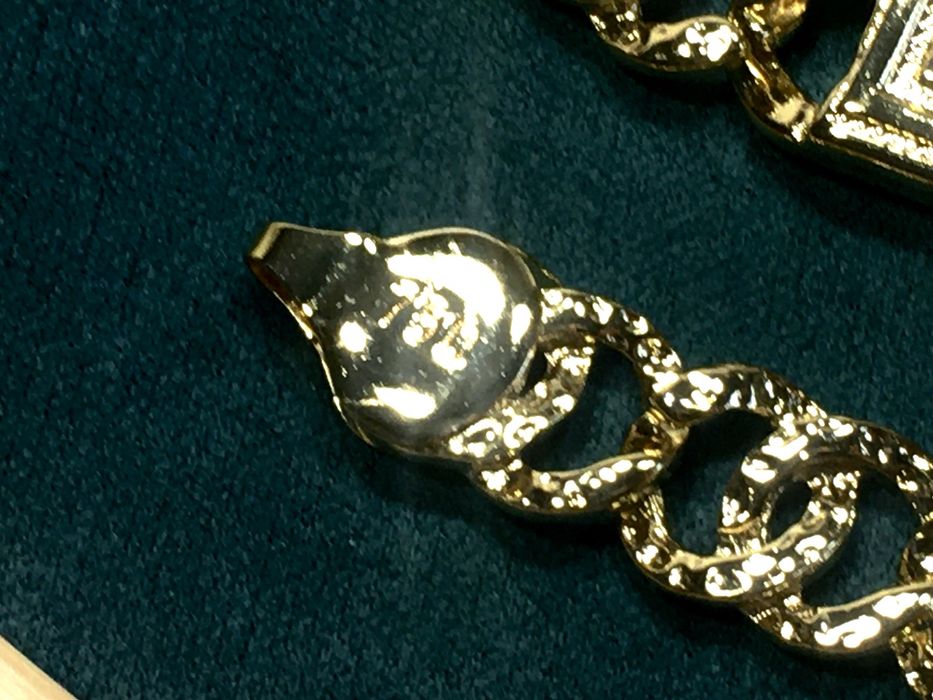 Złoty męski łańcuszek i bransoleta VERSACE•pozłacany 18K