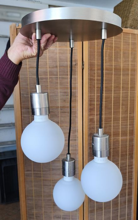 Candeeiros (2) Plafonier com 3 Lâmpadas Incluídas + Sensor de Luz.