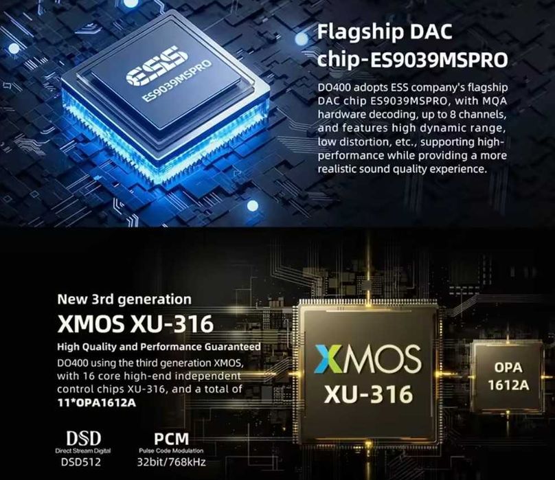 ЦАП DAC SMSL DO400 ES9039MSPro BT DSD Hi-End з підсилювачем навушників