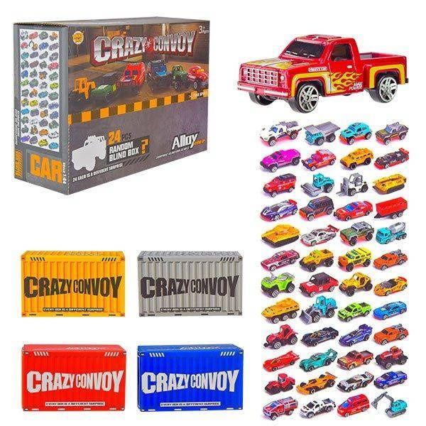 Набор металлических машинок 24-шт по типу Hot Wheels в коробочках.